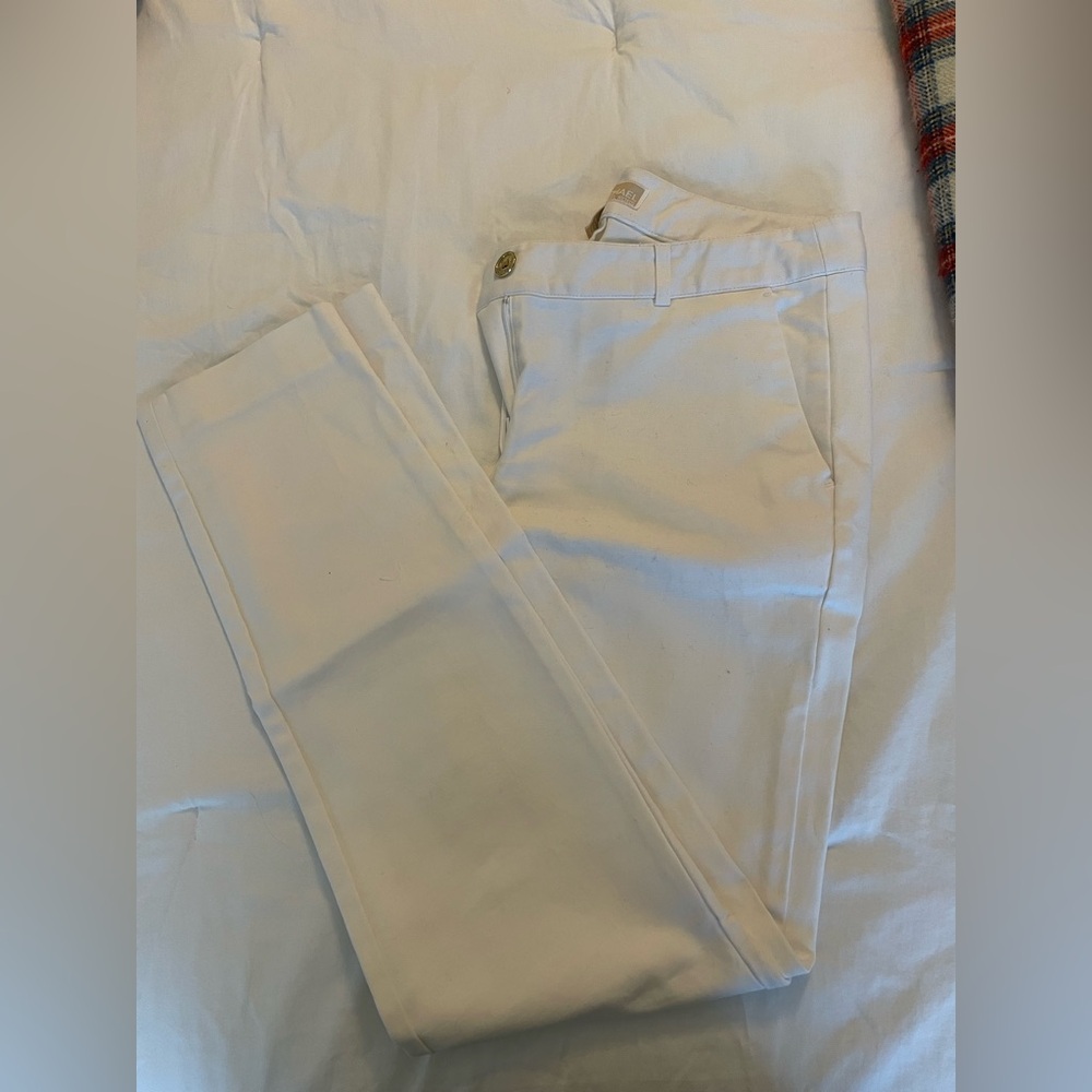 Michael Kors White Straight Chinos